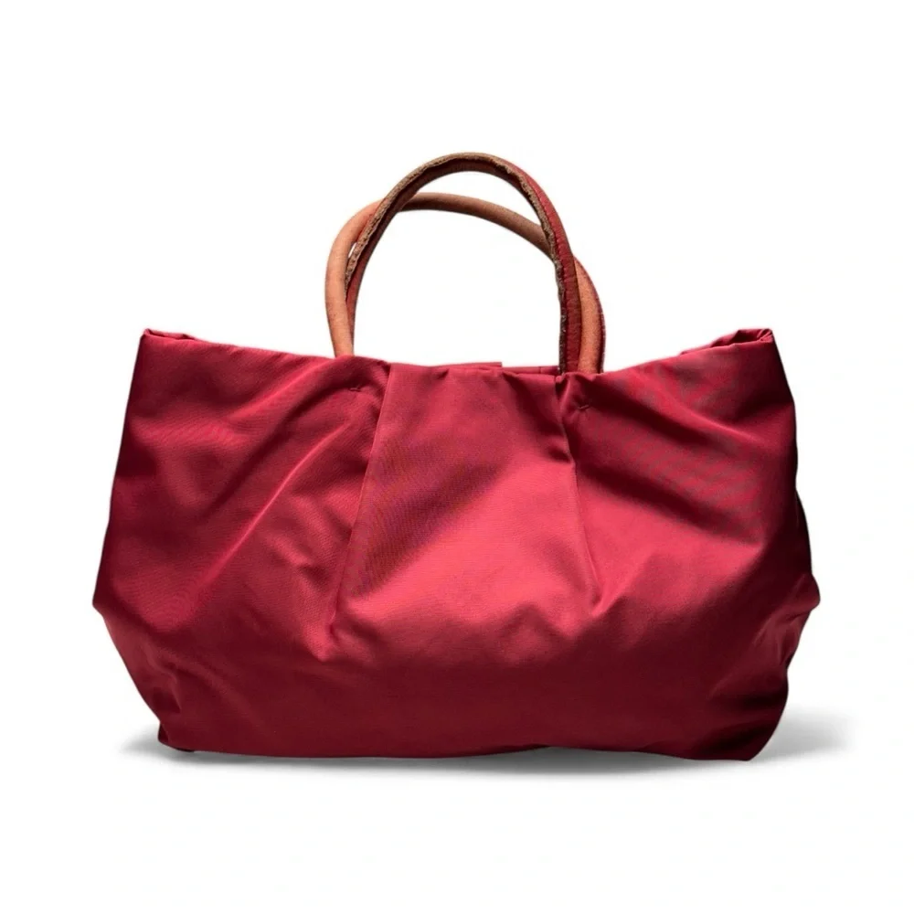 Prada Fiocco Bow Tessuto/Nylon Tote Bag Red